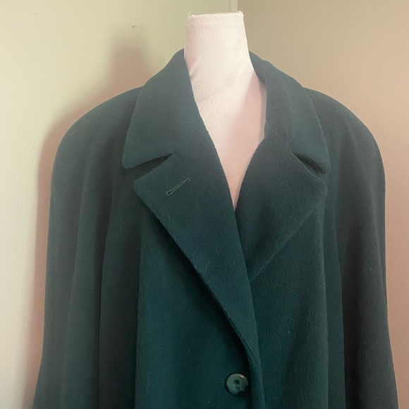 Vintage Julia Klein Dark Green Long Maxi Dress Coat Sz 16 - Picture 3 of 11